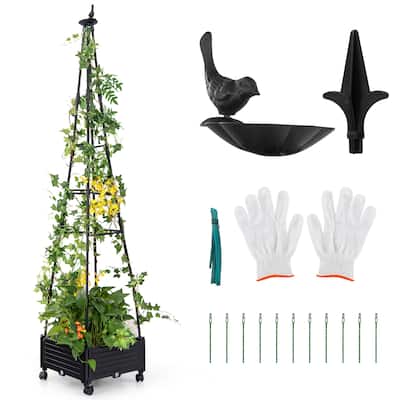 Gymax 81'' Garden Obelisk Trellis for Climbing Plants Tall Plant