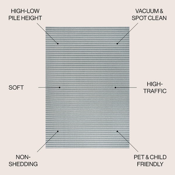 dimension image slide 2 of 26, JONATHAN Y Maribo Minimalist Scandi Striped Navy/ivory Area Rug