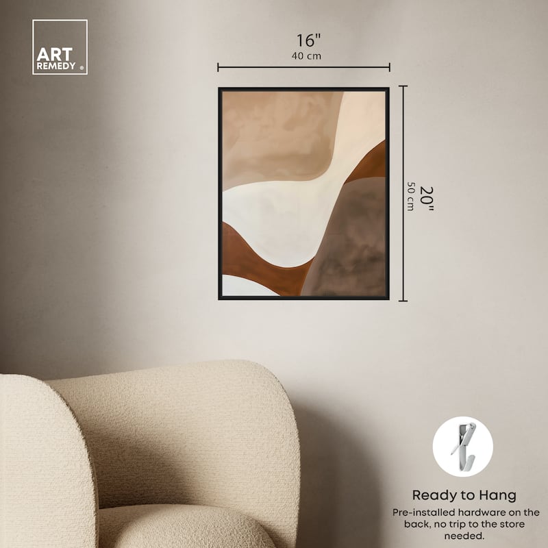 Art Remedy Dream Away Framed Abstract Shapes 1 Piece Canvas Wall Art