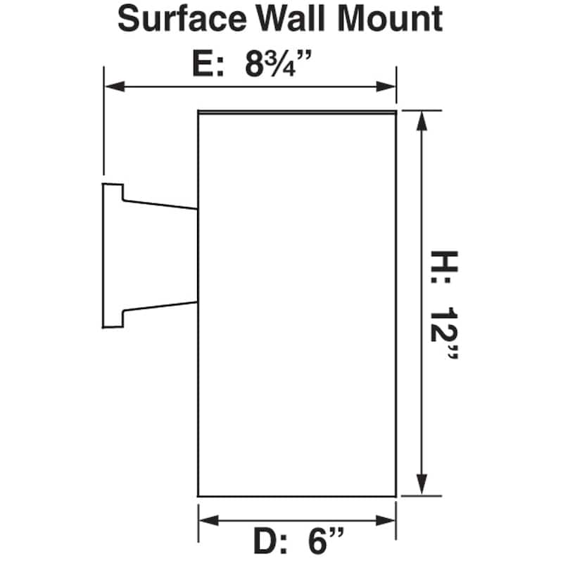 Volume Lighting 1-Light Black Outdoor Cylinder Wall Mount