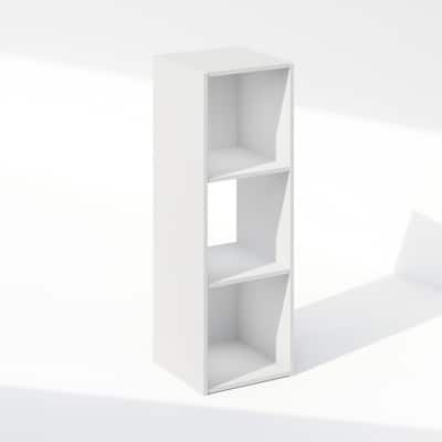 Furinno Pelli Cubic Storage Cabinet, Bookcase, Bookshelf, 3-Cube, White