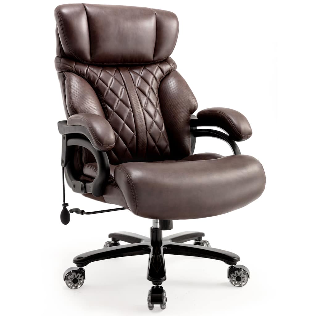 600LBS Big and Tall Office Chair for Heavy People, Extra Wide Seat and Adjustable Lumbar, Executive Chair with High Back
