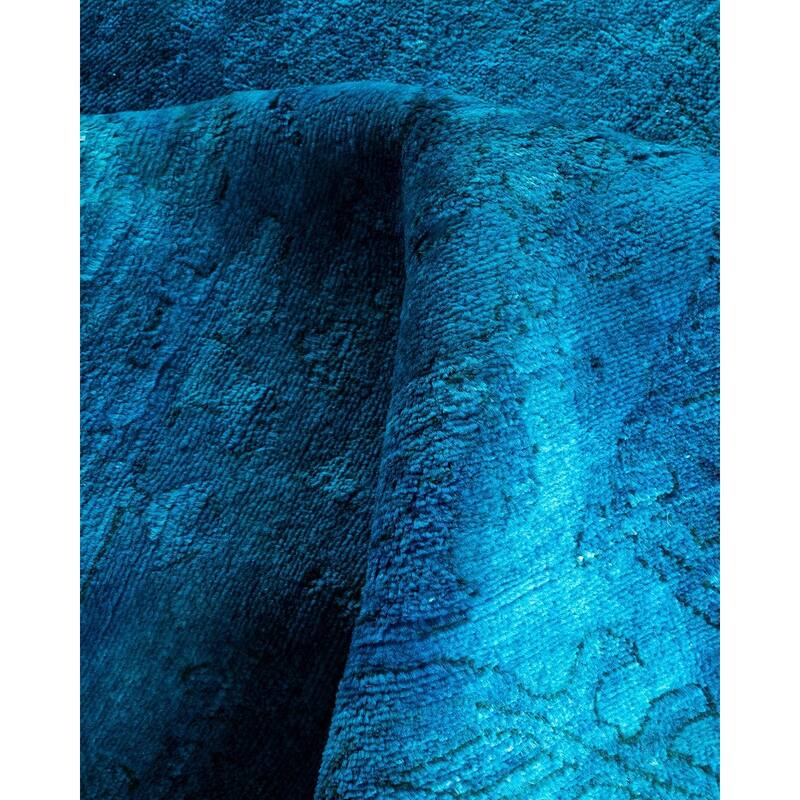 Vibrance One-of-a-Kind Hand-Knotted Area Rug - Blue, 6' 1" x 6' 4" - 6' 1" x 6' 4"