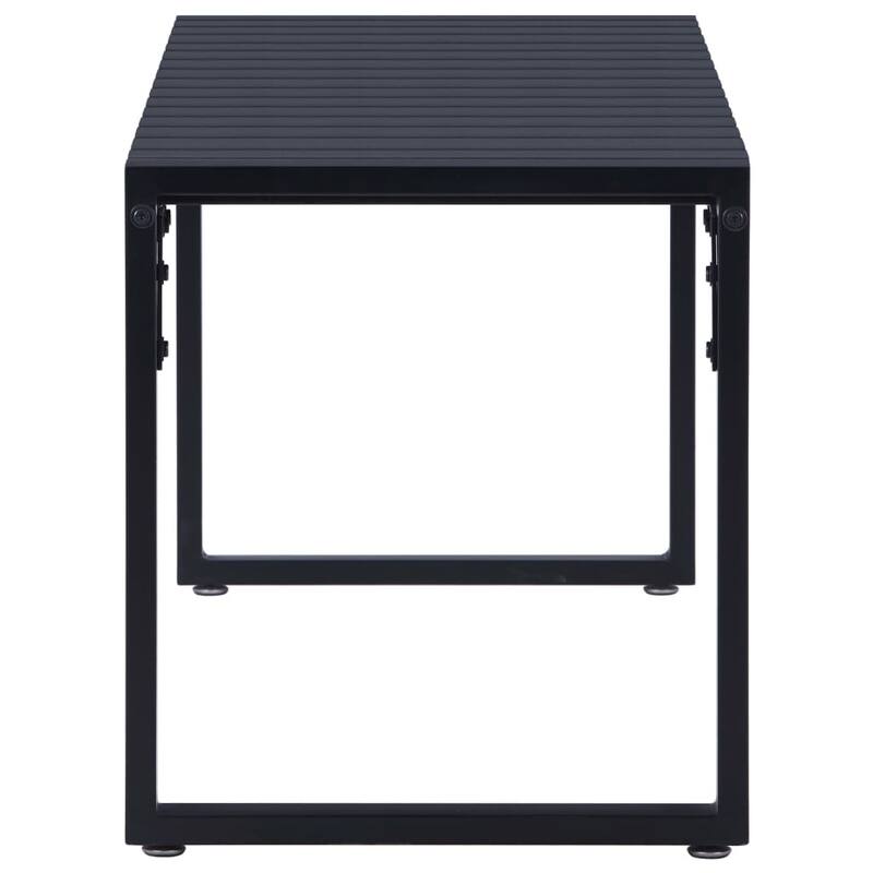 vidaXL Garden Bench Black PS board, iron 47.4 in Built Tough