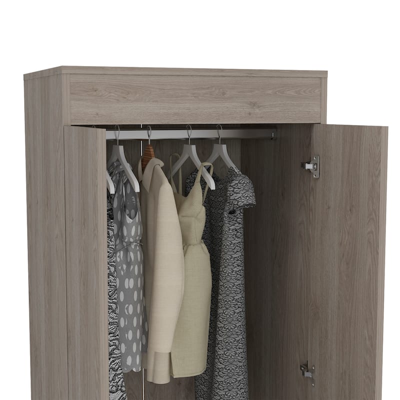 FM Furniture Alabama Armoire with Large Cabinet and 2 Drawers