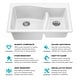 preview thumbnail 35 of 33, KRAUS Quarza Granite 33 inch 60/40 Undermount Drop-in Kitchen Sink
