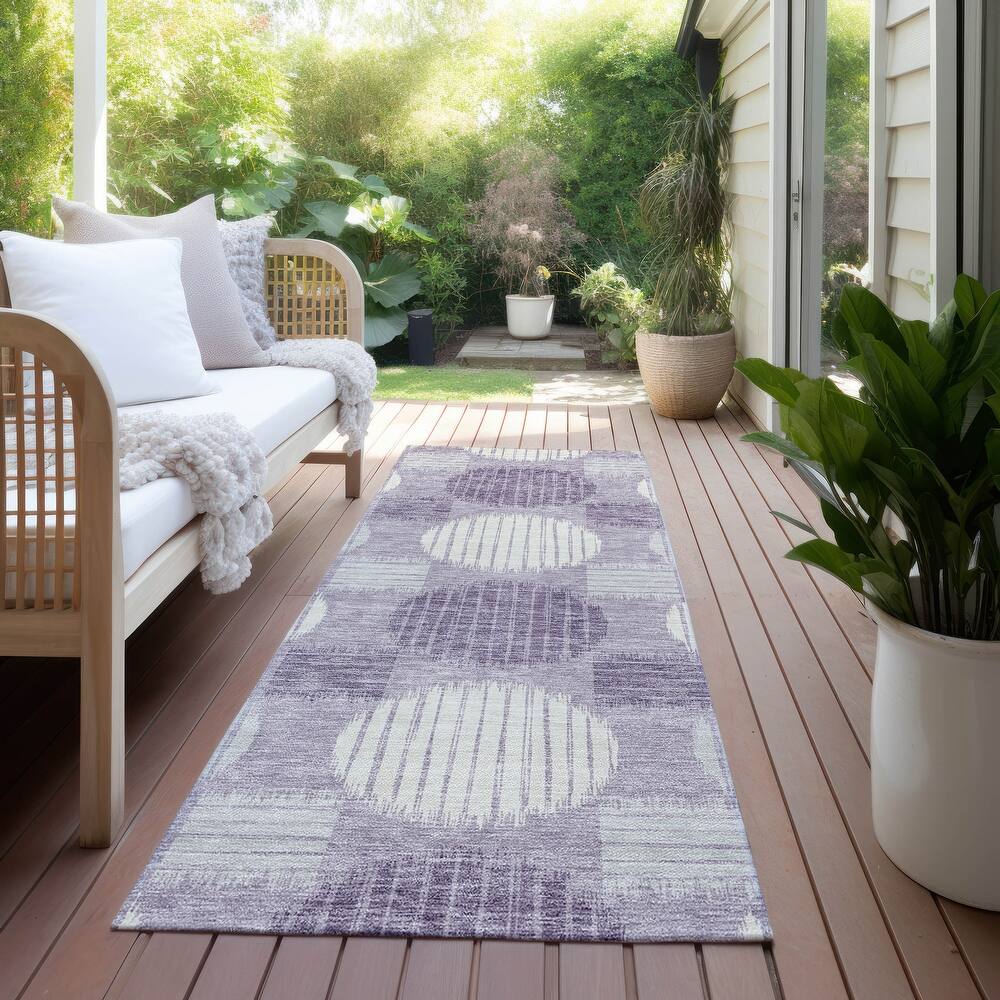 Machine Washable Indoor/ Outdoor Chantille Dotty Contemporary Rug
