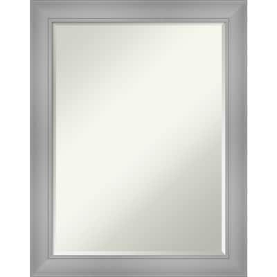 Petite Bevel Bathroom Wall Mirror - Flair Polished Nickel Frame - 22 x 28 in
