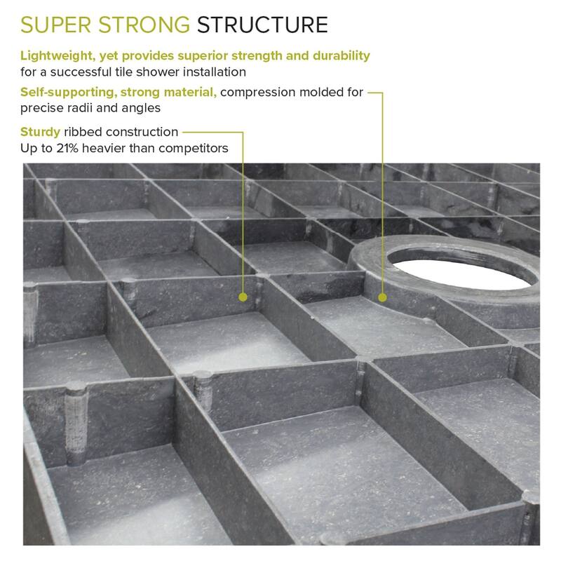 Transolid FTT6030C Ready to Tile 60 L x 30 W Shower Base in Dark Grey