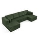 preview thumbnail 27 of 45, U shape Modular Sectional Sofa, Compressed Sectional Sofa Modern Minimalist Style Corduroy Couch