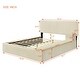 preview thumbnail 27 of 34, Full Velvet Platform Bed with Lateral Storage and Cushioned Compartments