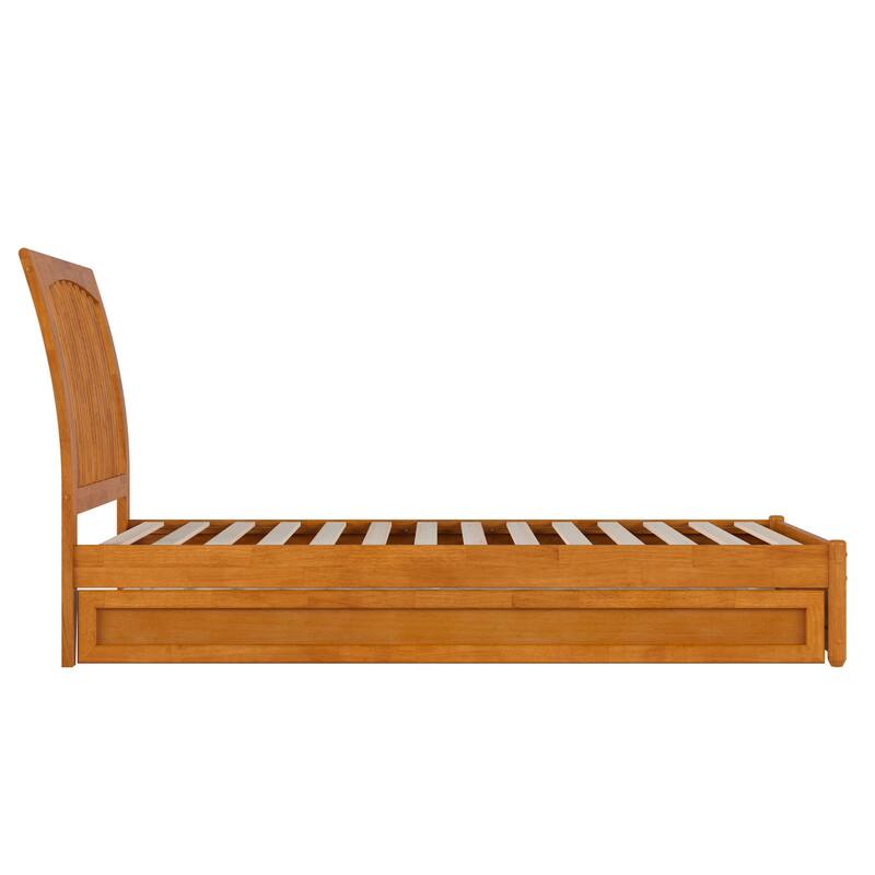 Roslyn Platform Bed with Modern Panel Footboard and Twin XL Trundle