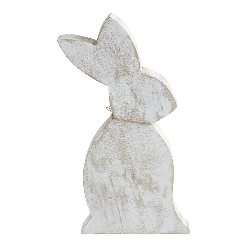 Spring In Bloom Wooden Upright Bunny Silhouette w/ Twine 13.75x6.75x1.5