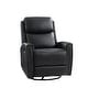 preview thumbnail 58 of 111, Fiacro 30.31" Genuine Leather Wingback Swivel Rocker Recliner with Nailhead Trim