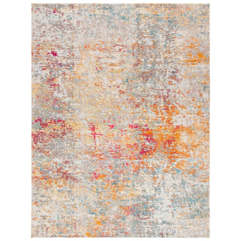 SAFAVIEH Madison Coleen Modern Abstract Rug - 12' x 18' - Grey/Turquoise
