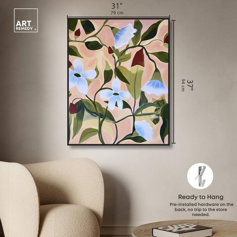 Bold Peach Petal Motif Canvas by Art Remedy
