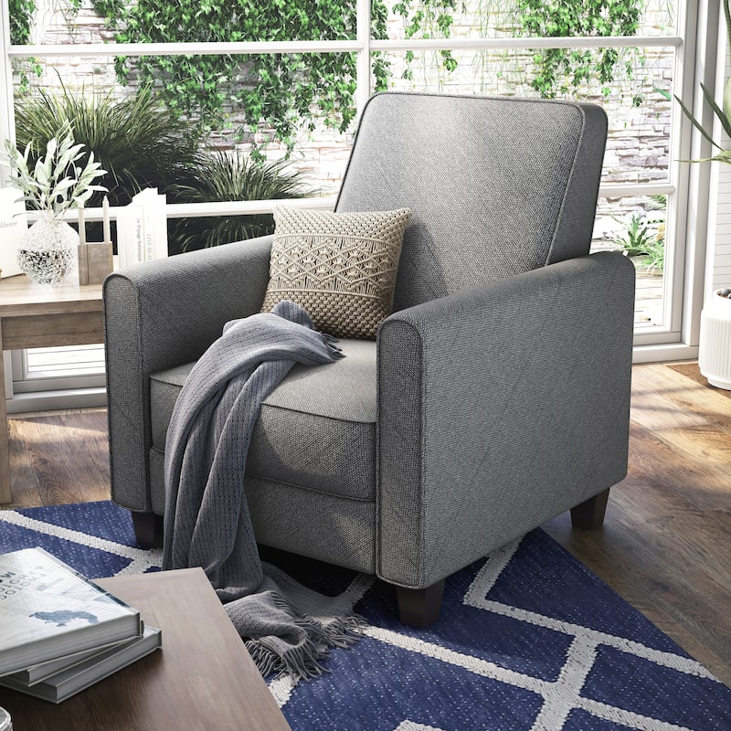 Haynes Traditional Fabric Welted Padded Recliner Chair by Furniture of America