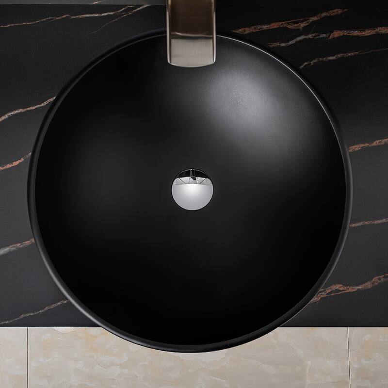 Vinnova Glass Circular Vessel Bathroom Sink without Faucet