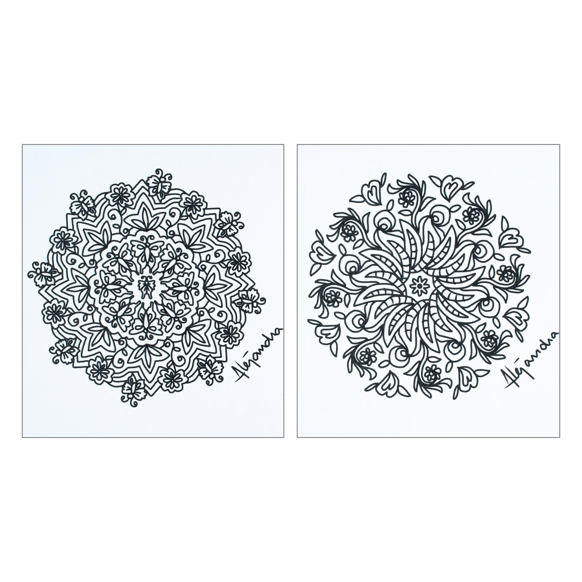 Novica Handmade Tender Emotions Coloring Postcards (Pair)