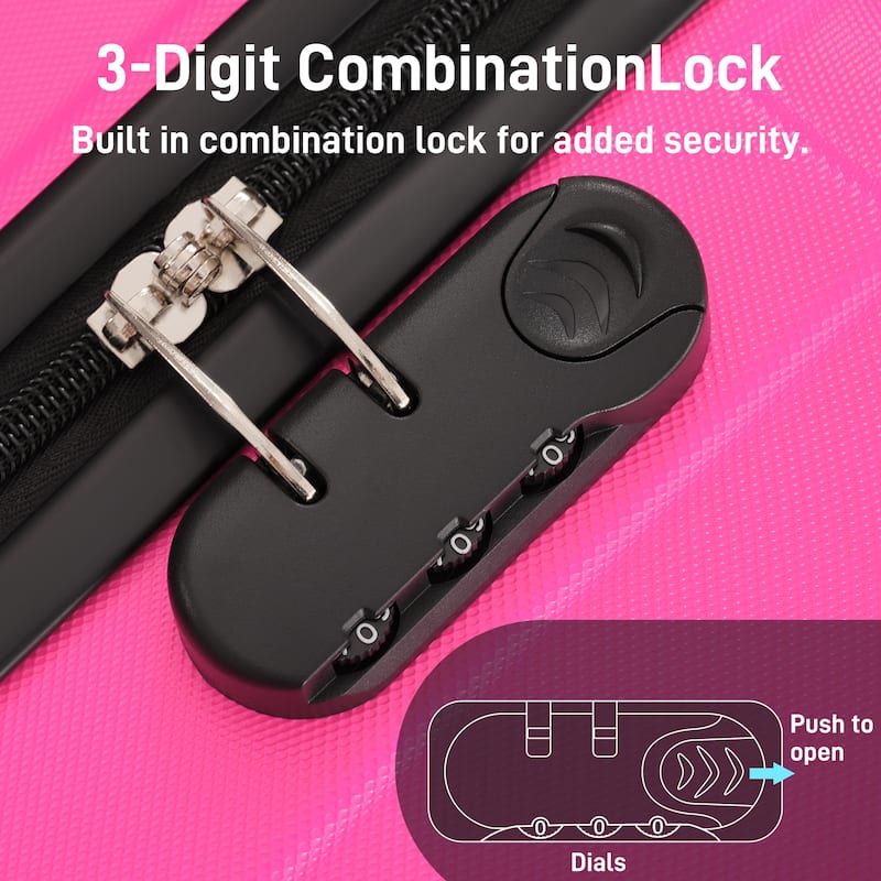 20"+24"+28" 3 Piece Hardshell Double Spinner Wheels Suitcase with Handle Password Lock