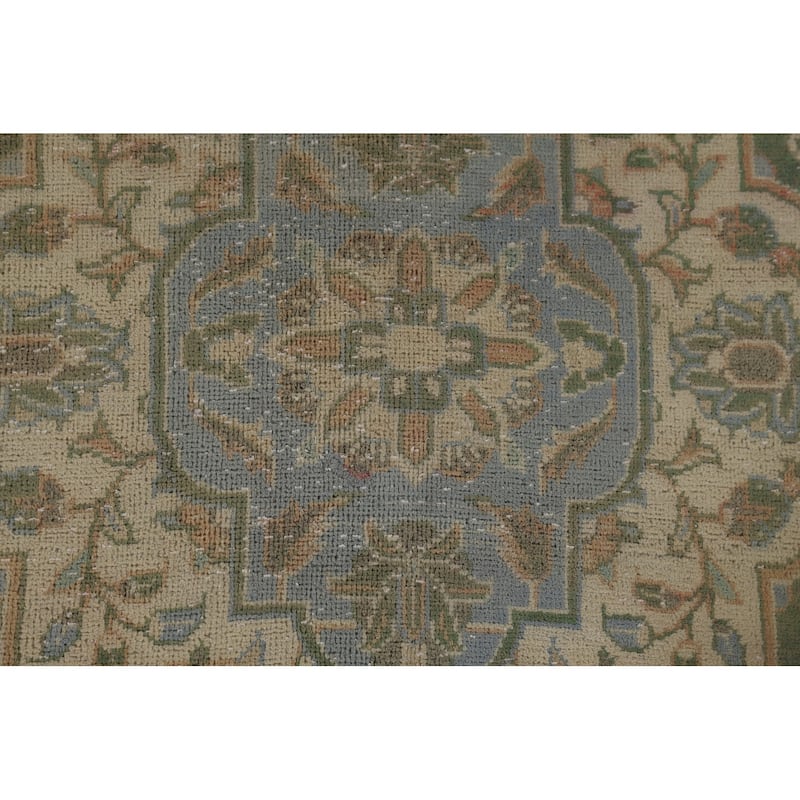 Traditional Large Kashan Persian Rug Hand-Knotted Wool Carpet - 9'7" x 14'4"