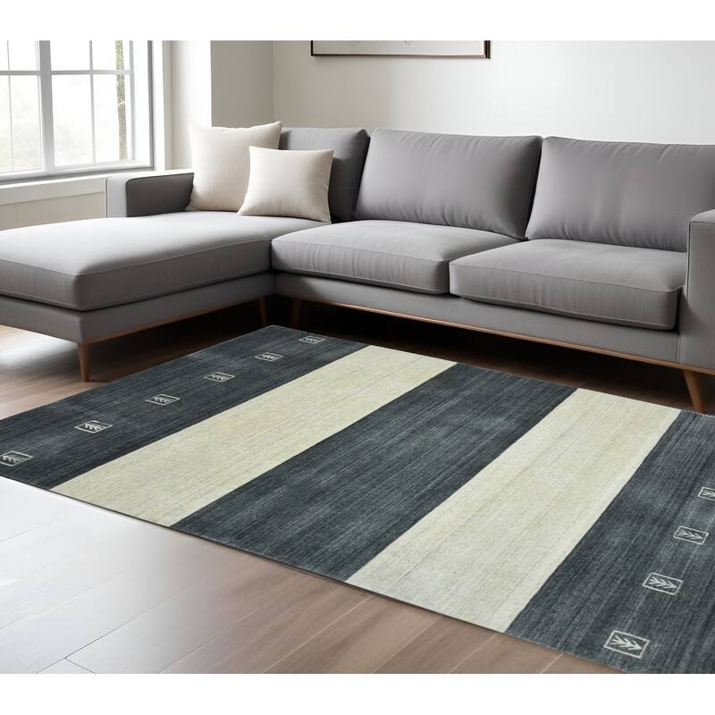 HomeRoots Striped Transitional Rectangle Area Rug - 144.00 in. x 108.00 in.  x 0.80 in.