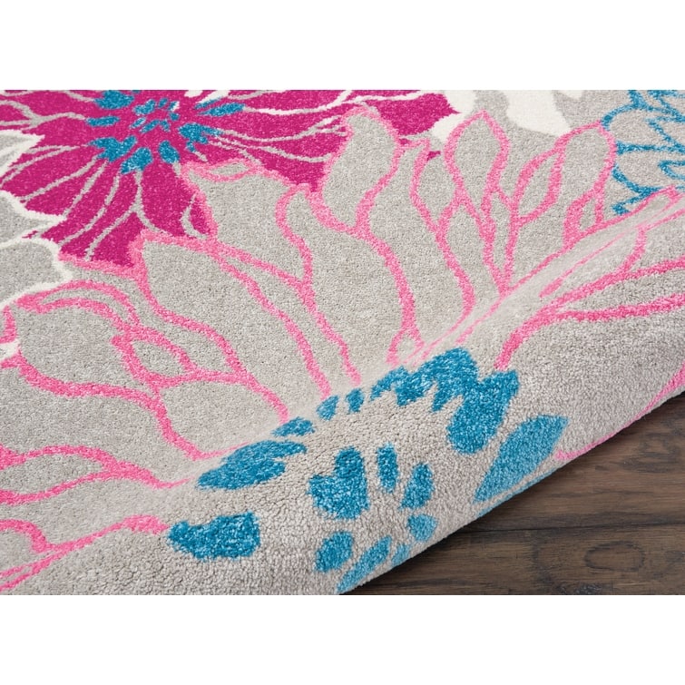 Ruba Power Loomed Floral Area Rug By HomeRoots - 9' x 12'