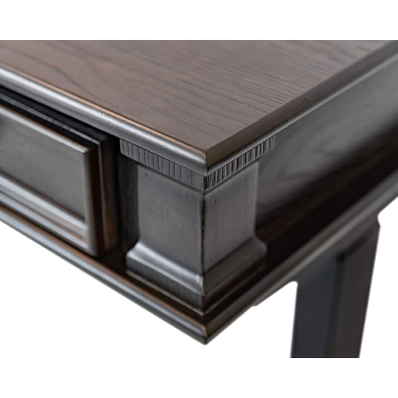 Traditional Electric Sit/Stand L-Desk and Return, Height Adjustable Table, Dark Brown