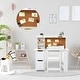 preview thumbnail 3 of 4, Kids Study Desk with Chair,Student Writing Desk with Bookshelf