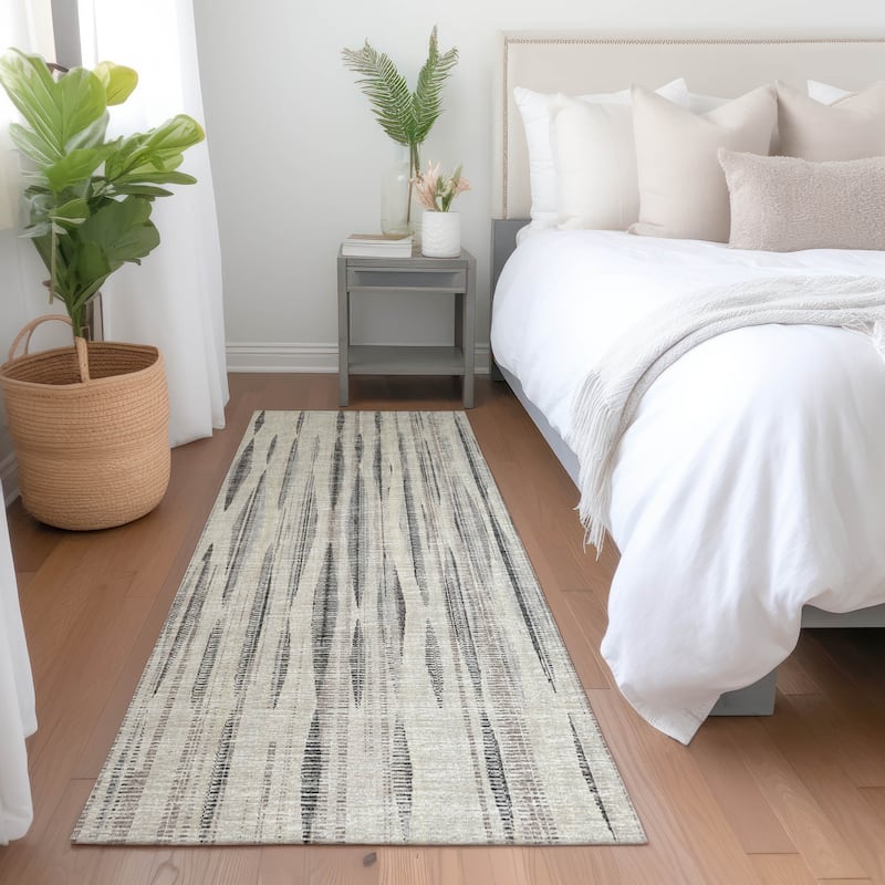 Premium Washable Super Soft Modern Stripes Mayfield Rug - Beige - 2' 3" x 7' 6" - Runner