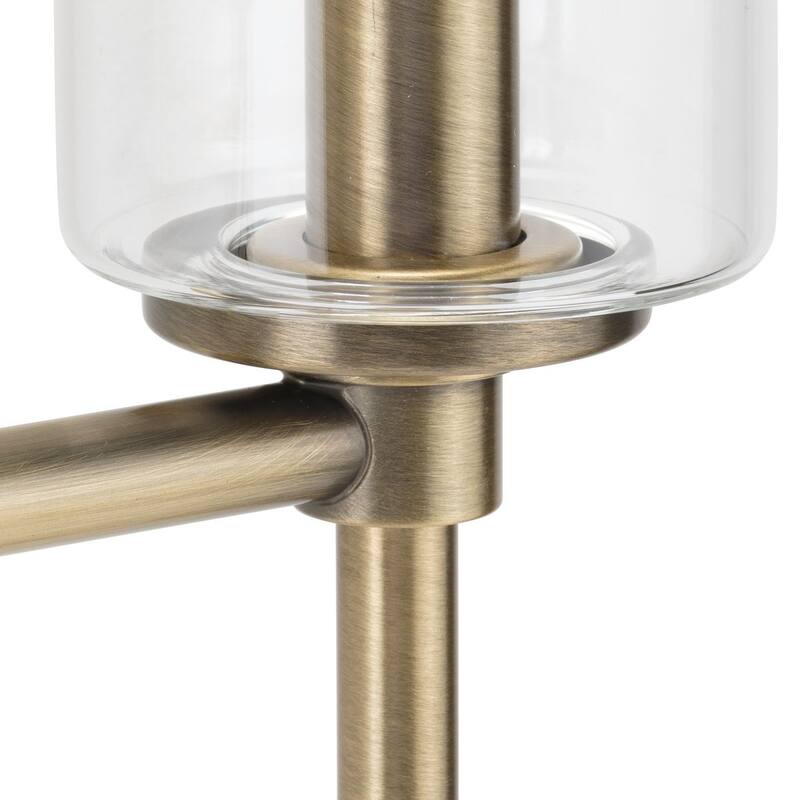 Elara Collection 3-light Vintage Brass Clear Glass Bath Vanity Light - 22.125 in x 5.12 in x 11.5 in