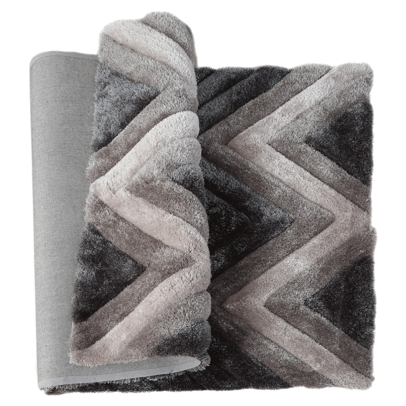 Mateos Shag Collection Geometric Area Rug