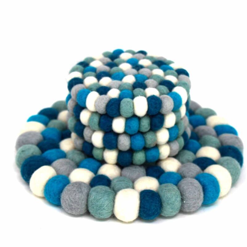 The Curated Nomad Southard Neutral Felt Ball Trivet