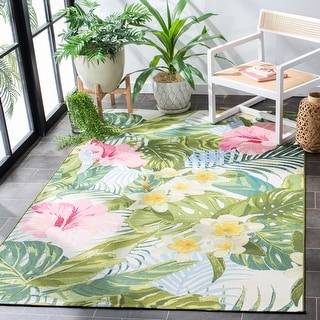 SAFAVIEH Barbados Zalja Tropical Indoor/ Outdoor Patio Backyard Rug