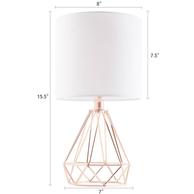 CO-Z 15.5-inch Desk Lamps with Drum Shades and Caged Bases, Set of 2