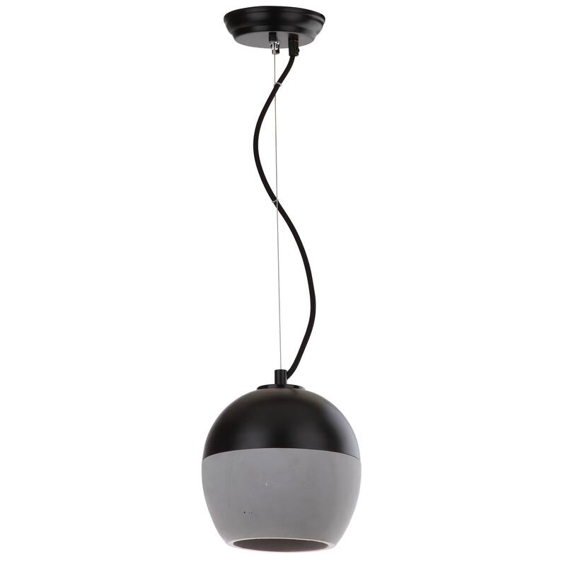 SAFAVIEH Lighting Kira Adjustable 1-light Grey / Black Pendant - 7.875"x7.875"x10-82" - 8" W x 8" D x 10-82" H
