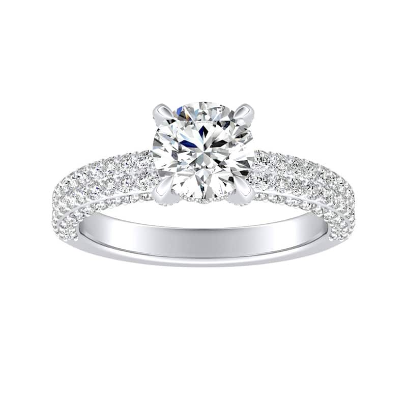Auriya 14k Gold Unique 1 1/3cttw Double Edged Pave Diamond Engagement Ring (G-H, VS1-VS2)