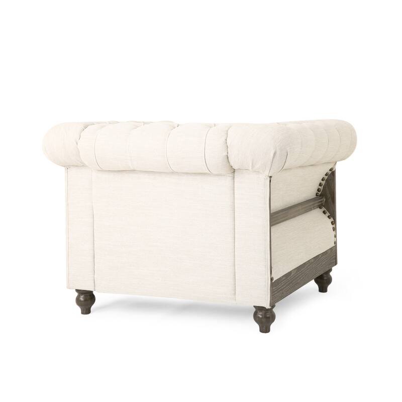 39" Upholstered Button Tufted Club Chair