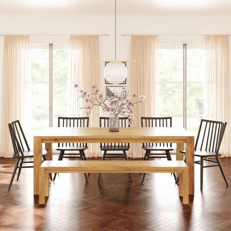 Poly and Bark Festa 71" Solid American Oak Bench