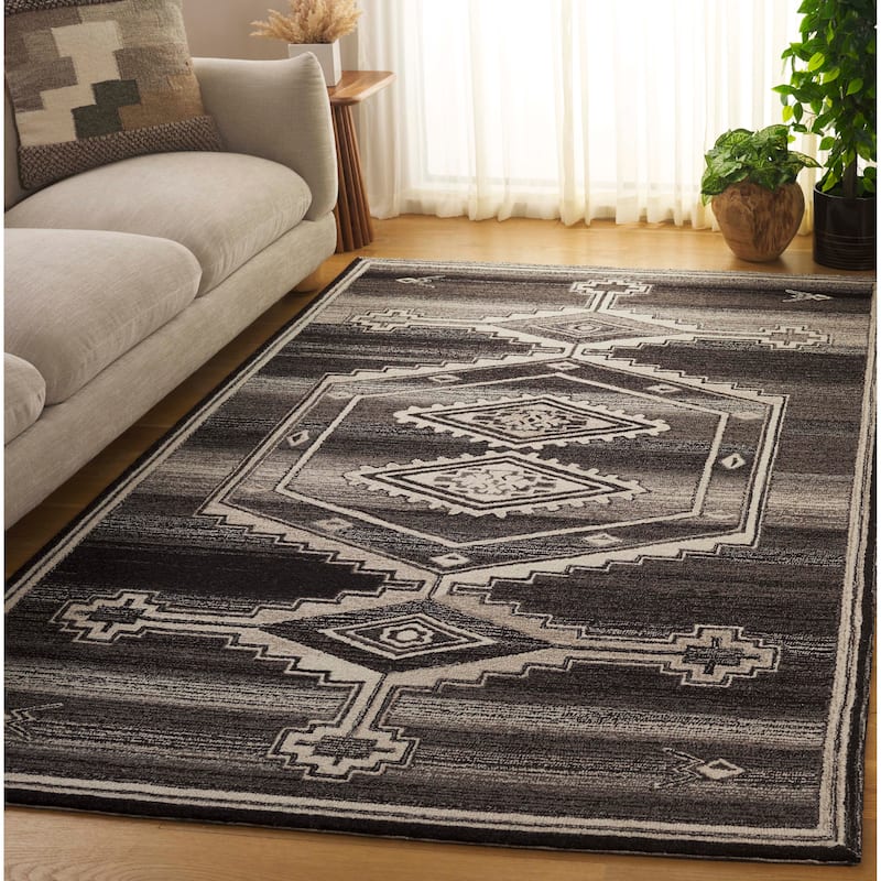 SAFAVIEH Handmade Kenya Meeli Rustic Southwestern Wool Rug - Brown/Ivory - 4' x 6'