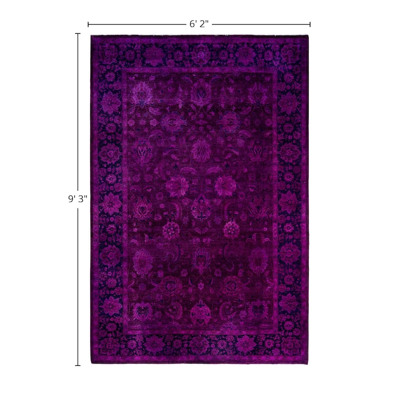 Fine Vibrance One-of-a-Kind Hand-Knotted Area Rug - Pink, 6' 2" x 9' 3" - 6' 2" x 9' 3"