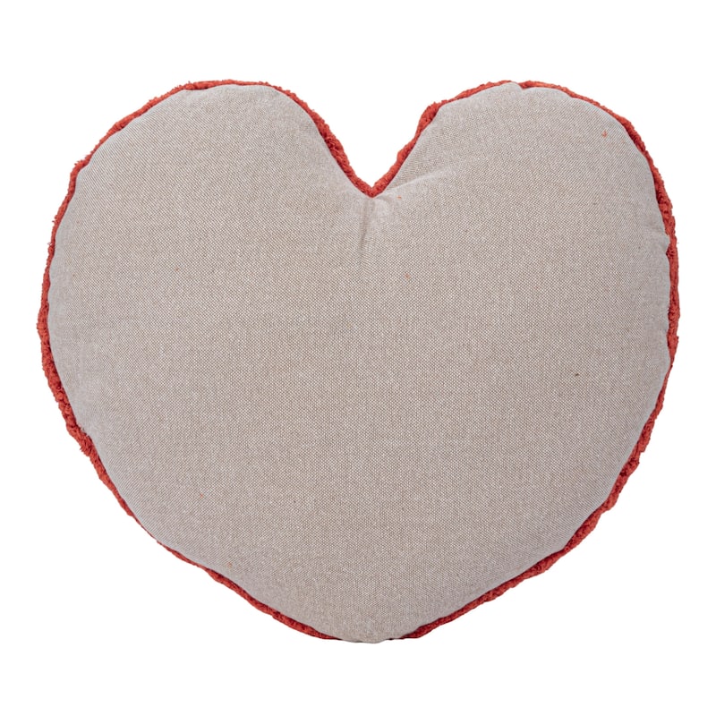 Cotton Tufted Heart Shaped Pillow, Multicolor, Set of 3
