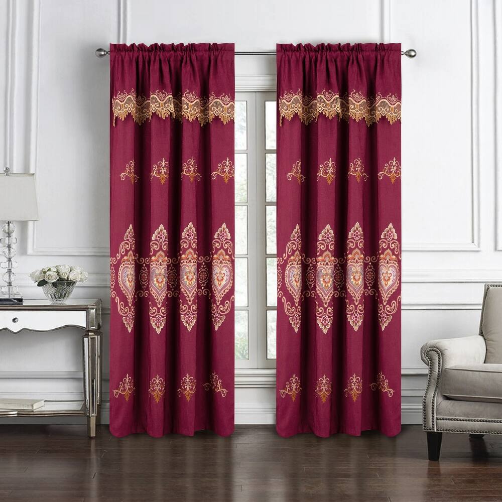 Betsy Macrame Embroidered Window Curtain Panel
