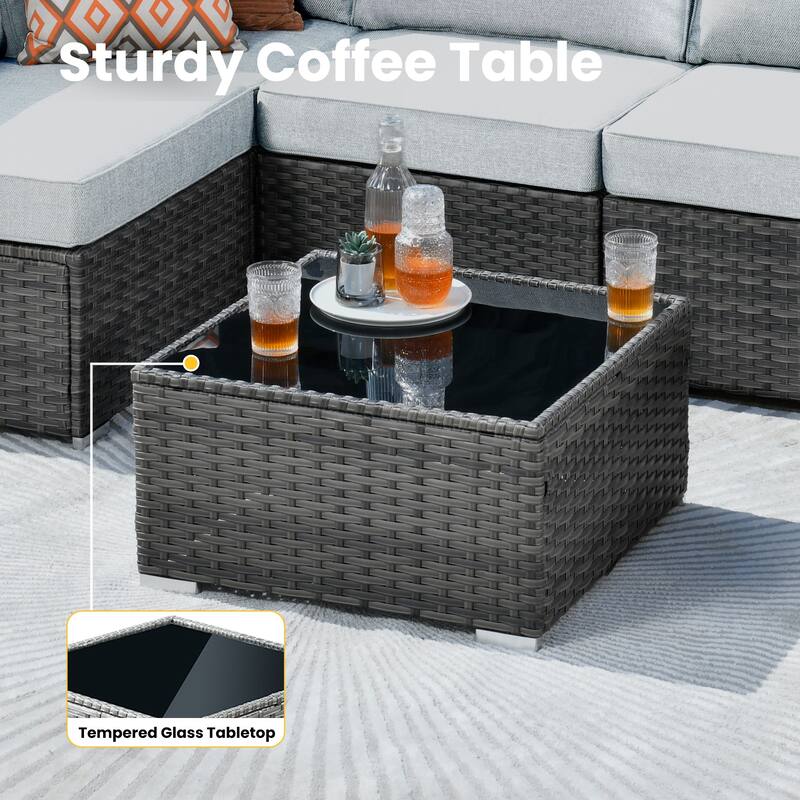 XIZZI 10-Piece Outdoor Furniture Sectional Swivel Chair Set