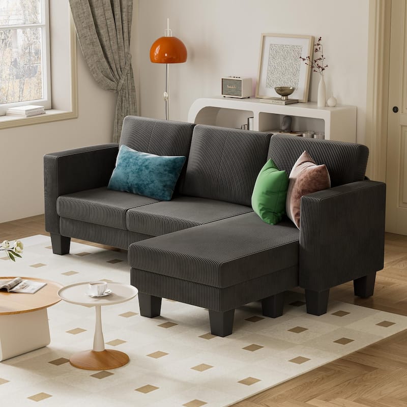 Furniwell L-Shaped Modular Sofa, 3 Seat Sleeper, Combination Sofa, Living Room Sofa