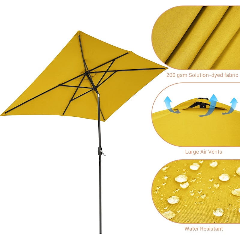 BONOSUKI Aluminum 10 x 6.5ft Patio Market Umbrella,Tilt and Crank
