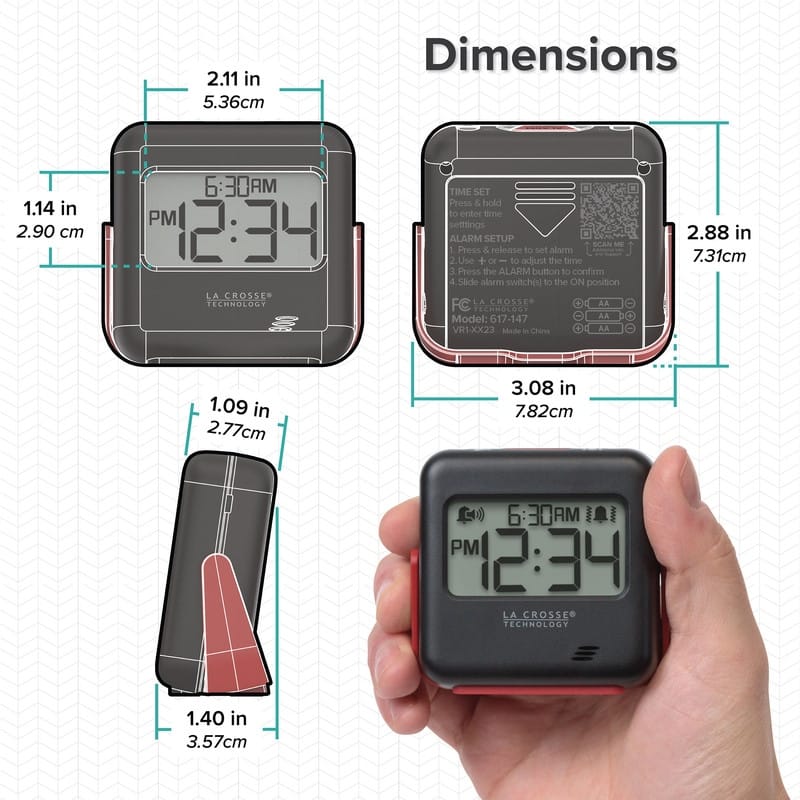 La Crosse Technology Digital Buzz Alarm Clock with Vibration, 617-147
