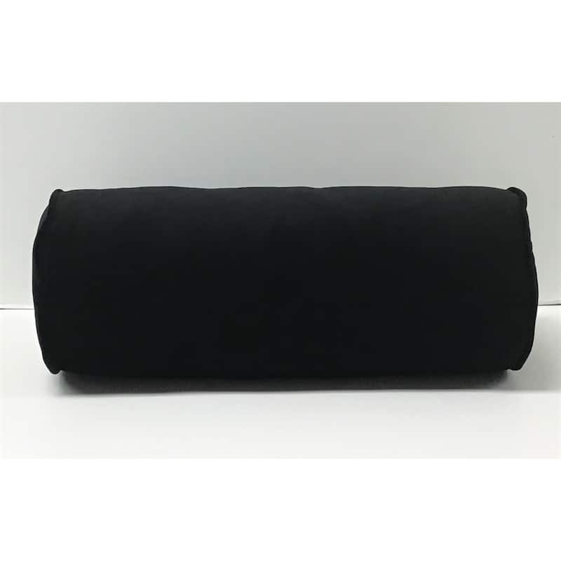 Edie At Home Velvet Neckroll Decorative Throw Pillow, Black - Polyester - Black - Single