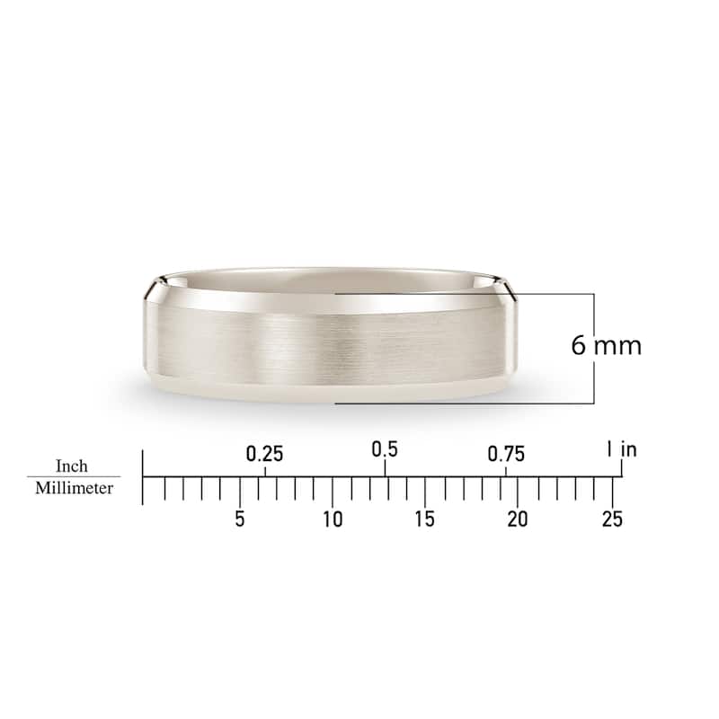 Clover White Gold Beveled Edge Wedding Band