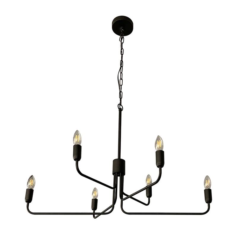 EGLO Portofino 3 Tier 6-Light Chandelier - 36" - 36" - Black